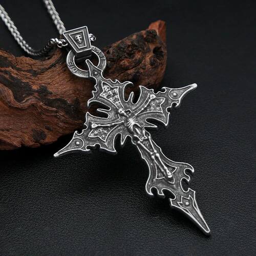 Gothic Skull Cross Pendant  Crucifix Necklace For Men Women