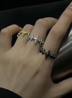 Fashion Metal Irregular Cross Star Open Ring for Women Men P