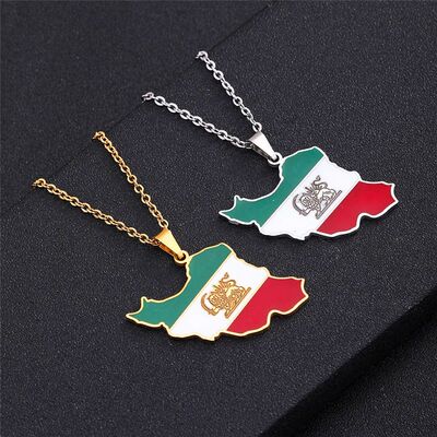 Iran Map With Cities Pendant Necklace Women Girls Jewelry,Si