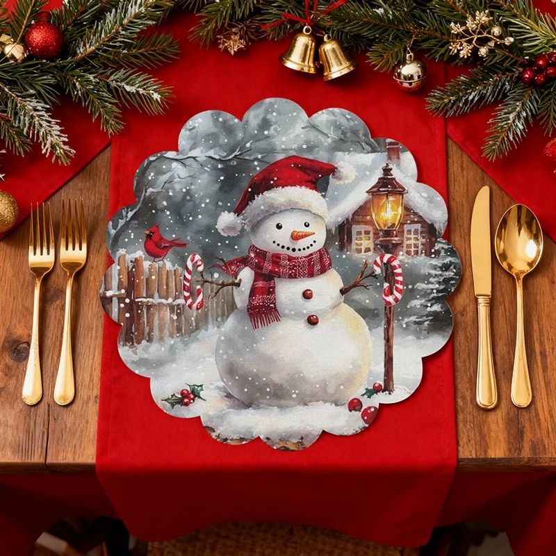 4/8/16pcs Coaster Placemat Christmas Decorative Coaster Ging