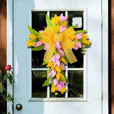 Caroon Easer Tulip Flower Wreah Elegan Cue Door Wreah Orname