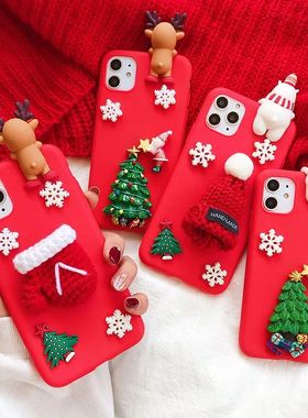 3D Santa Claus Christmas e Gloves Case For iPhone 16 13 12 1