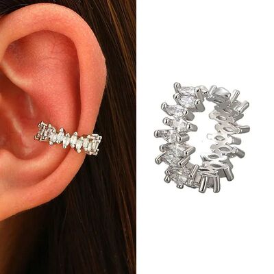 New Horse Eye Zircon Earcuff Clips On Earring for Women Girl