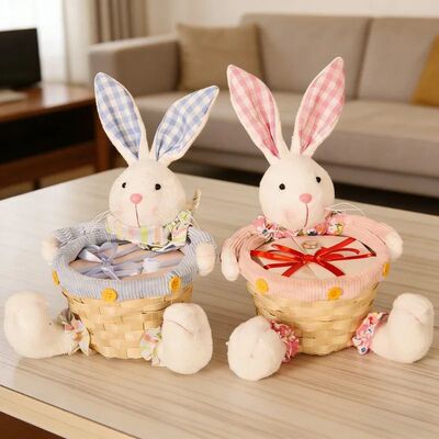 Easter Candy Basket Bamboo-Woven Waterproof Mildew-Resistant