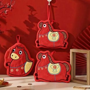 Towel Coral Year Horse Home New Hand Chinese Cartoon Fleece