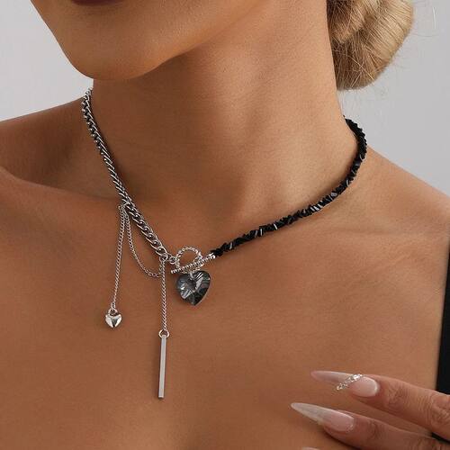 Adjustable Beaded Tassel Necklace, Party Wear Length Necklac