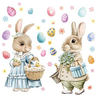 PVC Easter Window Door ers Cartoon Rabbit Removable Static B