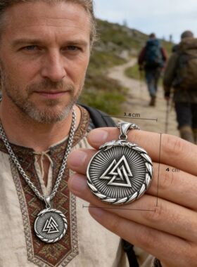 Men's Stainless Steel Viking Necklace Jormungandr Ouroboros