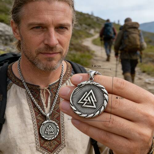 Men's Stainless Steel Viking Necklace Jormungandr Ouroboros
