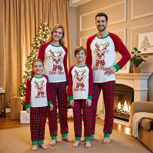 Family Matching Christmas Pajama Sets Mother/Father/Kid Rein