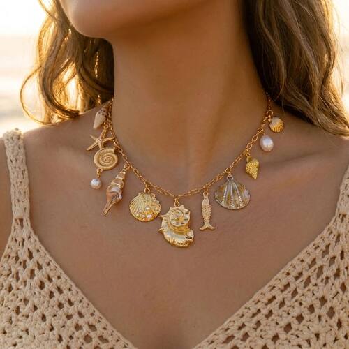 Bohemian Vacation Style Necklace For Women Ocean Conch Starf