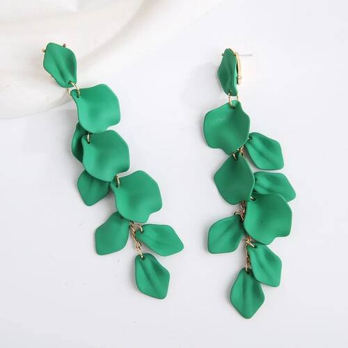 Elegant Fashion Petal Leaves Drop Earrings Colorful Exaggera