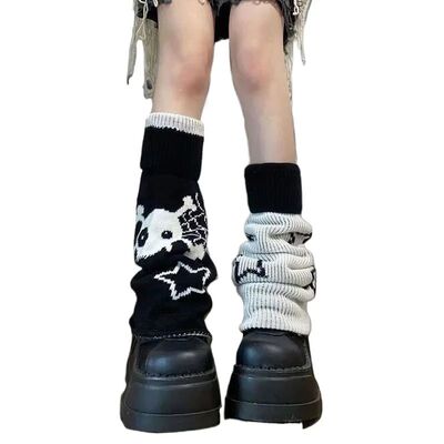 Vintage Autumn Winter Japanese Skeleton Element Leg Warmers