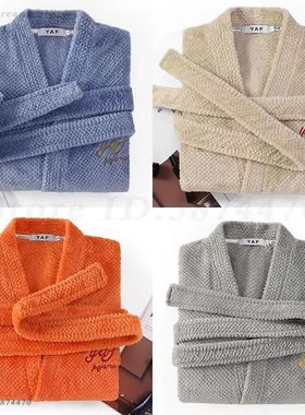 Thickened Flannel Men Robe Sleepwear Couple's Autumn Winter