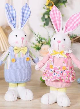 1pcs Standing Rabbit Figurine Easter Decoration Prop Festiva