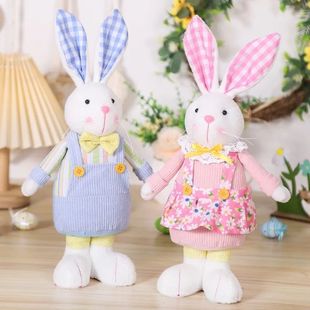 1pcs Standing Rabbit Figurine Easter Decoration Prop Festiva