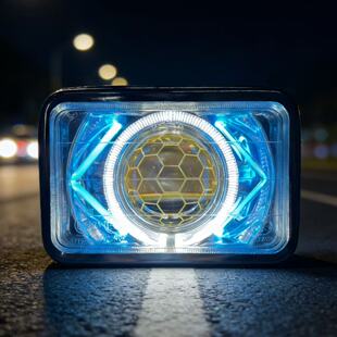 CG125大灯总成改装 海5LED双光透镜氙气灯摩托车天使眼125方灯鱼嘴