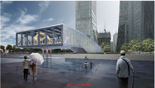 OMA 上海陆家嘴滨江金融城展设计素材/源文件