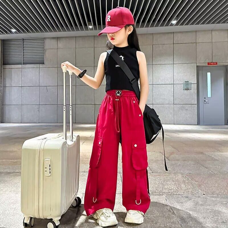 裤子帅气宽松工装裤口袋款儿童洋气2025休闲裤男童长裤秋装中大童