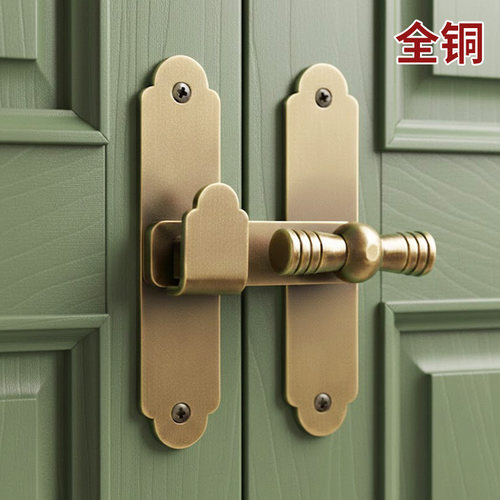 中式仿古纯铜门搭扣锁扣