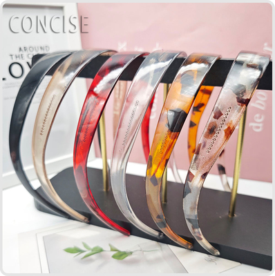 透明亚克力宽边发箍女防滑带齿眼镜腿U型头箍实用发卡