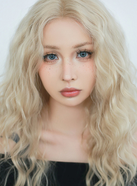 sassydandy金色假发前蕾丝女透气自然中分日韩齐胸高温丝长卷发