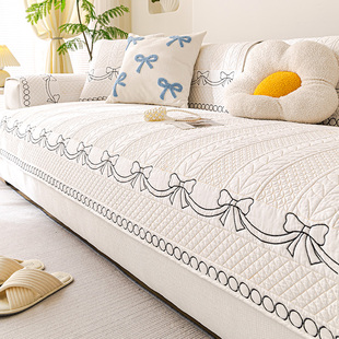 刺绣沙发垫中式防滑四季通用沙发套罩全棉实木纯棉坐垫盖布靠背巾