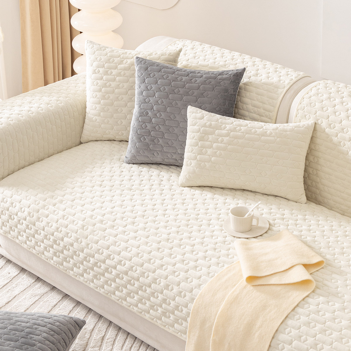 冬季毛绒沙发垫加厚防滑坐垫子简约现代皮沙发巾沙发套罩盖巾星芒,居家布艺,沙发垫,淘宝优惠券,粉丝福利购,淘宝优惠卷