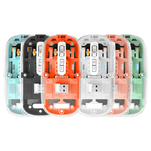 透明无线蓝牙三模USB鼠标可充电磁吸创意礼品办公鼠标工厂促销