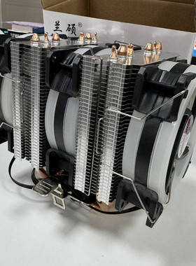 兰硕6铜管三风扇发光CPU散热器台式机风扇1155AMD2011针1366X58