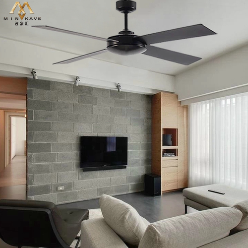 名家汇无灯电扇欧式风扇西餐厅黑色工业扇餐厅大风力遥控简约现代