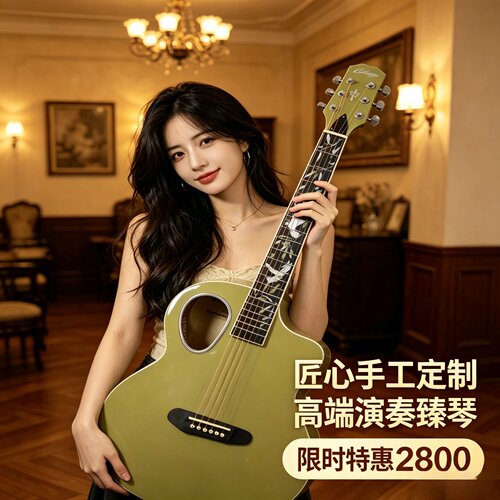 Collings美产手工定制民谣吉他和平鸽子镶嵌主题