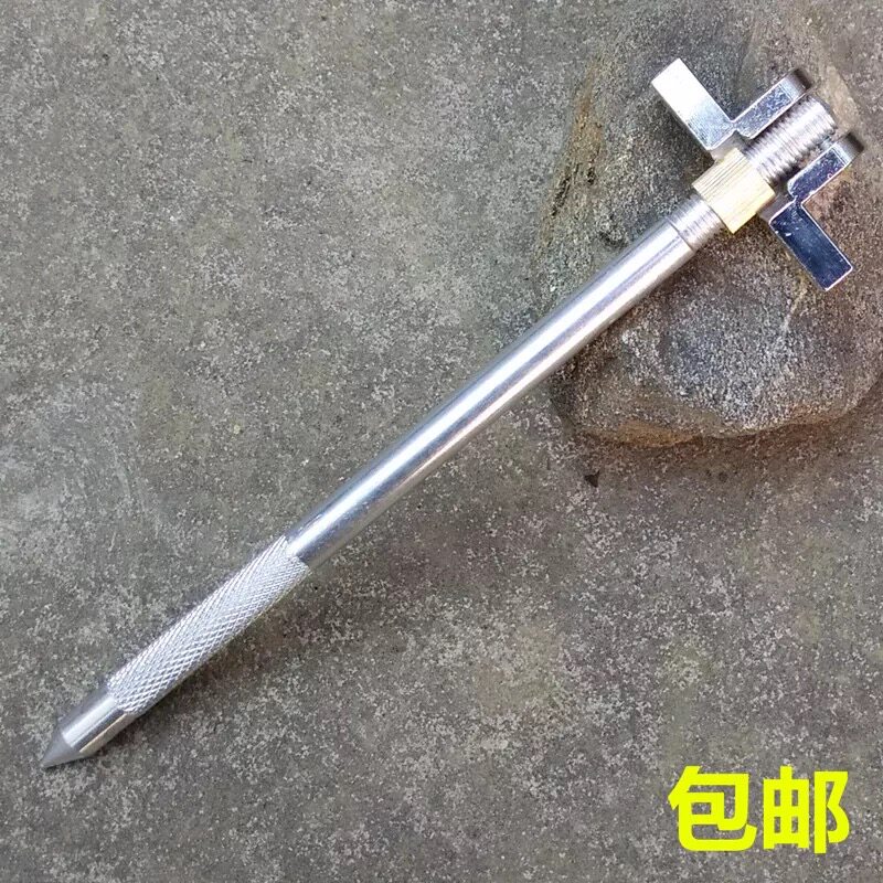 不锈钢万向口圈地插铝合金铜螺母通用渔护加厚地插鱼护配件定位
