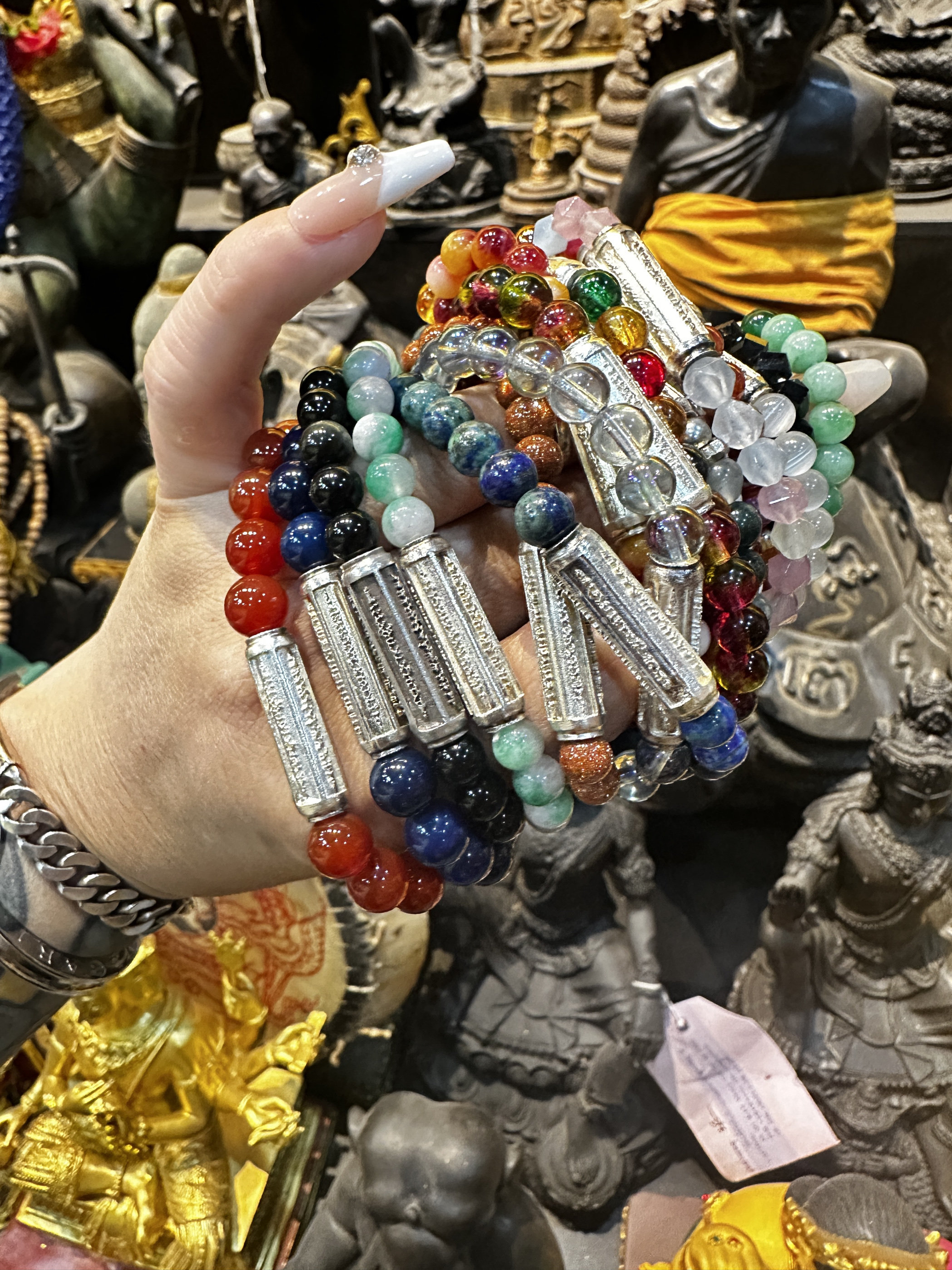 兔子泰国佛牌 正品阿赞白矿 佛历2556年早期绝版纯银符管手链手串