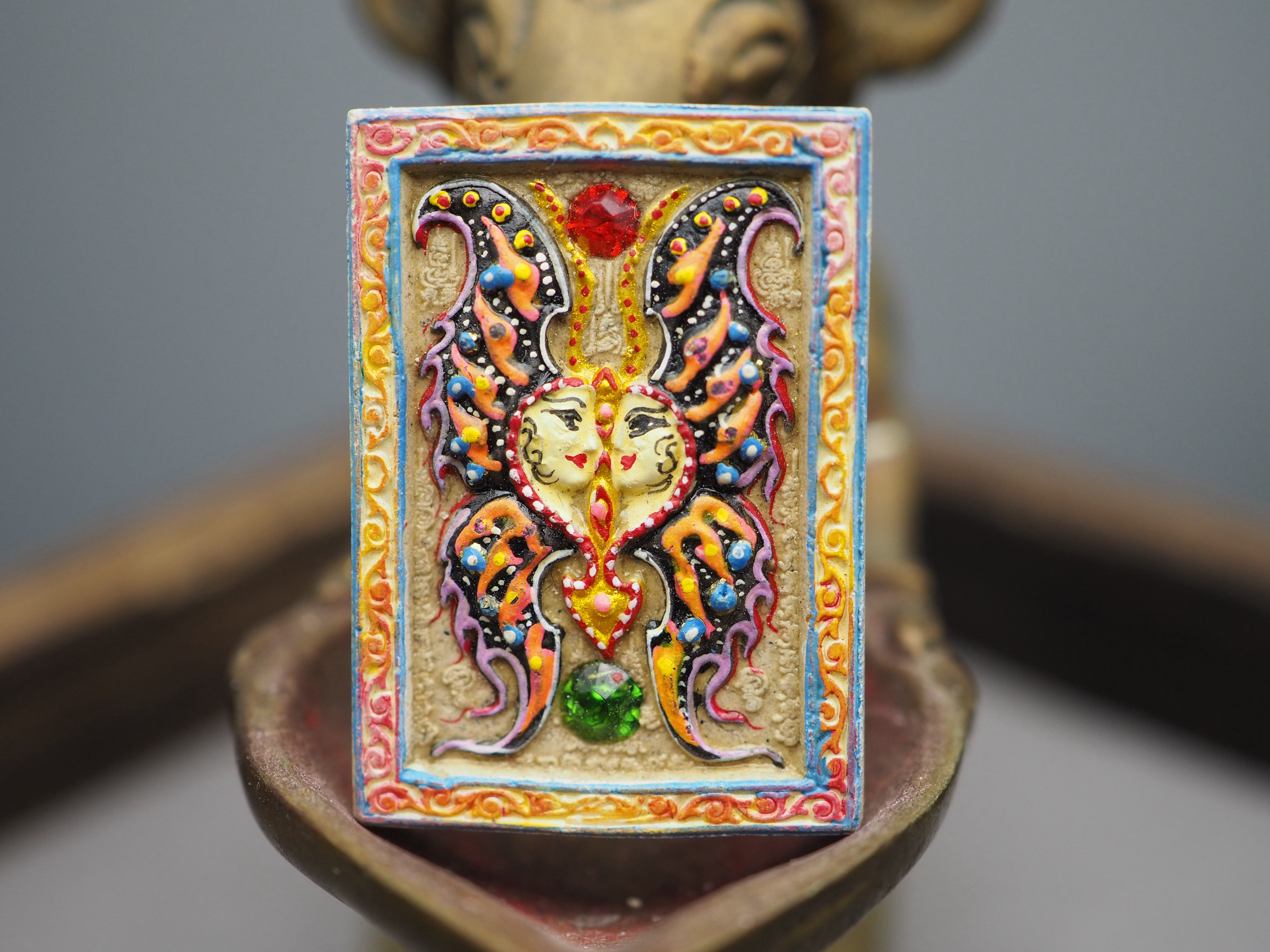 兔子泰国佛牌 古巴杰士纳 2558 蝴蝶牌 蝴蝶佛牌裸牌 庙印 小模