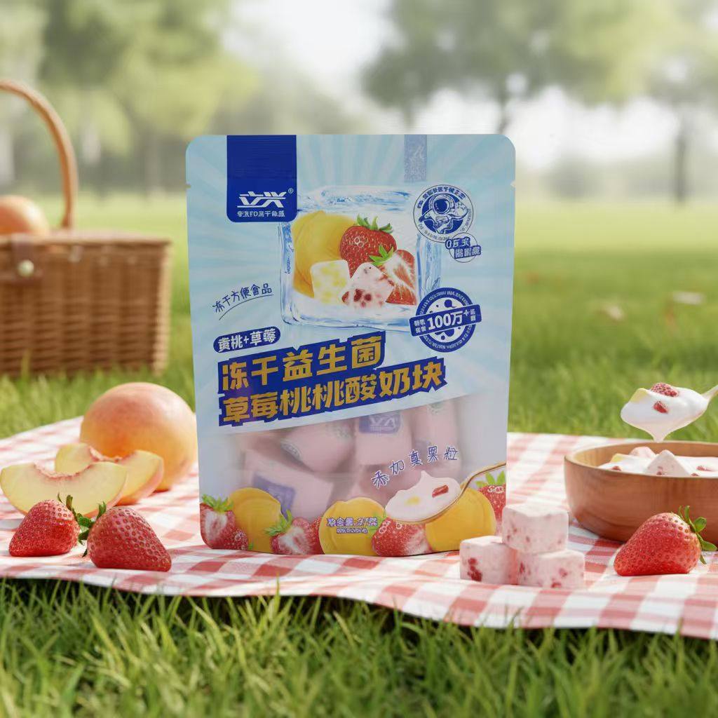 立兴冻干益生菌酸奶块水果冻干蓝莓草莓蓝莓水蜜桃芭乐芒果无花果