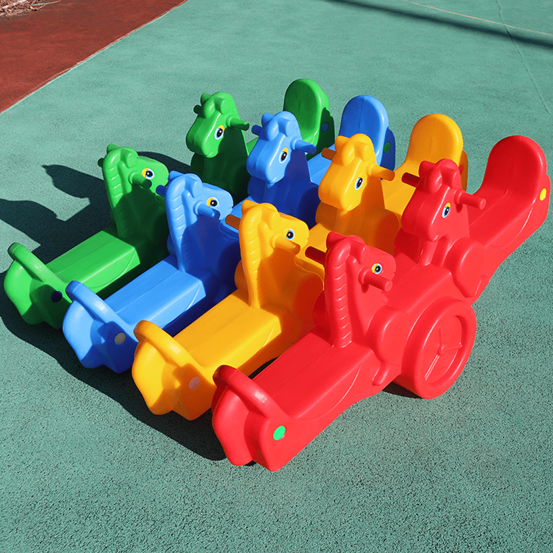 幼儿园摇摇马塑料双人跷跷板器材