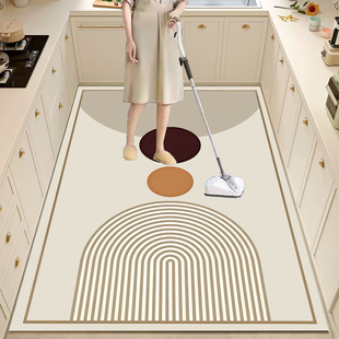 厨房专用地垫防水防油pvc可擦免洗家用皮革地毯门厅防滑防脏脚垫