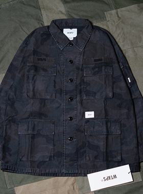 ONCEUPON现货 WTAPS JUNGLE LS 02 SHIRT.SATIN.CAMO 暗迷彩四袋