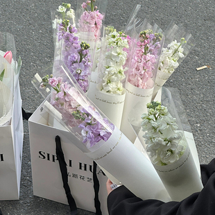 妇女节花束单支袋鲜花玫瑰花康乃馨DIY花束包装袋简约包花单支膜