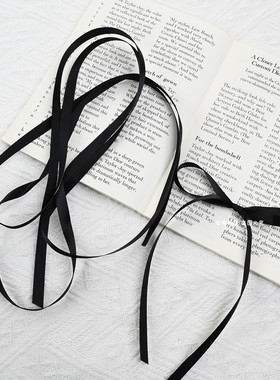 纯黑色加密涤纶缎带礼品盒包装带蝴蝶结丝带彩带DIY织带绸带材料