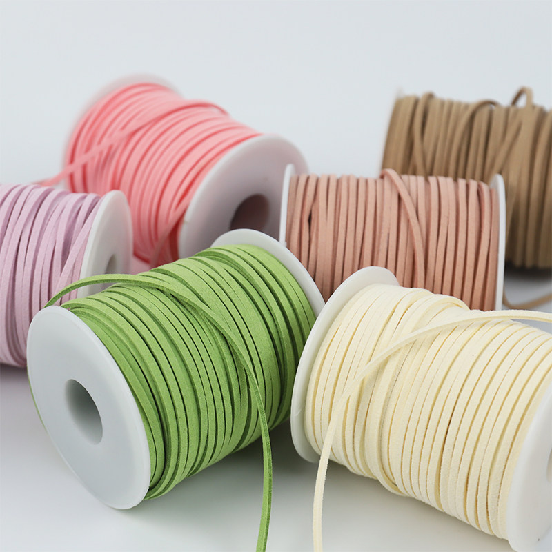 新年绒皮绒带绳子彩带礼物包装挂绳编织丝带牛皮绳麂皮绳编线绳