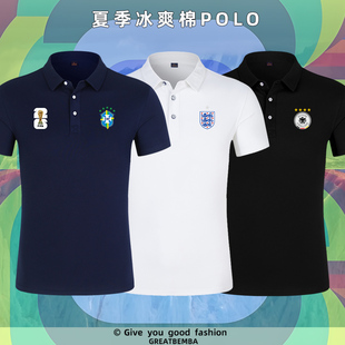 夏季德国阿根廷巴西英格兰荷兰法国队POLO衫足球T恤世界足球赛杯