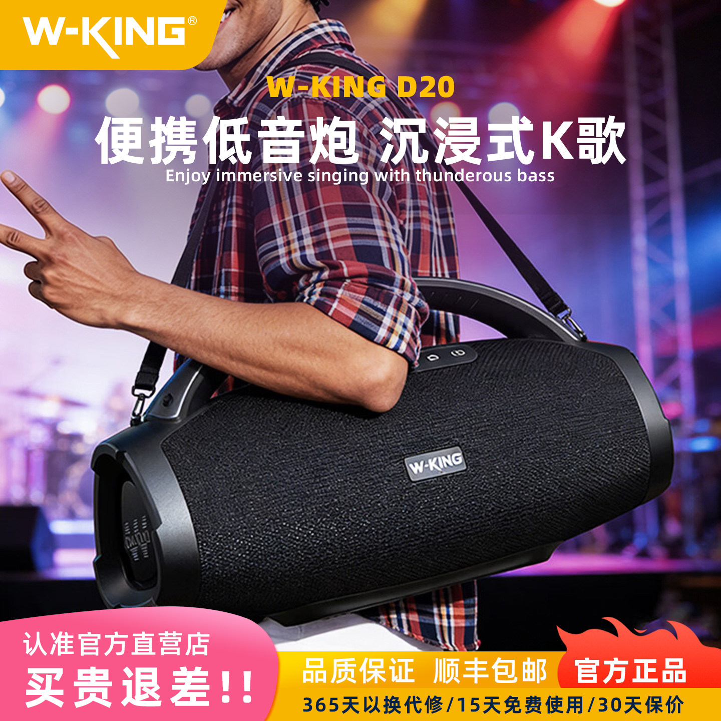 维尔晶D20便携听歌唱歌蓝牙音响重低音炮家庭KTV户外露营K歌音箱