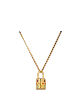 新款新中式金色复古花朵水桶包项链