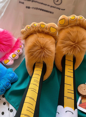 搞怪大脚丫毛毛鞋创意秋冬保暖棉鞋大脚怪胖胖鞋霍比特人野人鞋子