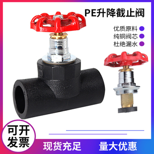 截止阀门承插热熔纯铜阀芯2025324分6分1寸止水闸阀 HDPE内升降式