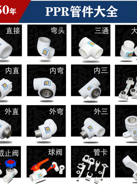 ppr水管配件热熔管接头三通弯头内丝接头外丝直接自来水管件白色