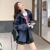 现货韩版休闲冲锋衣连帽拼接外套2C139-9016-P150-K218，女装短外套，2C139