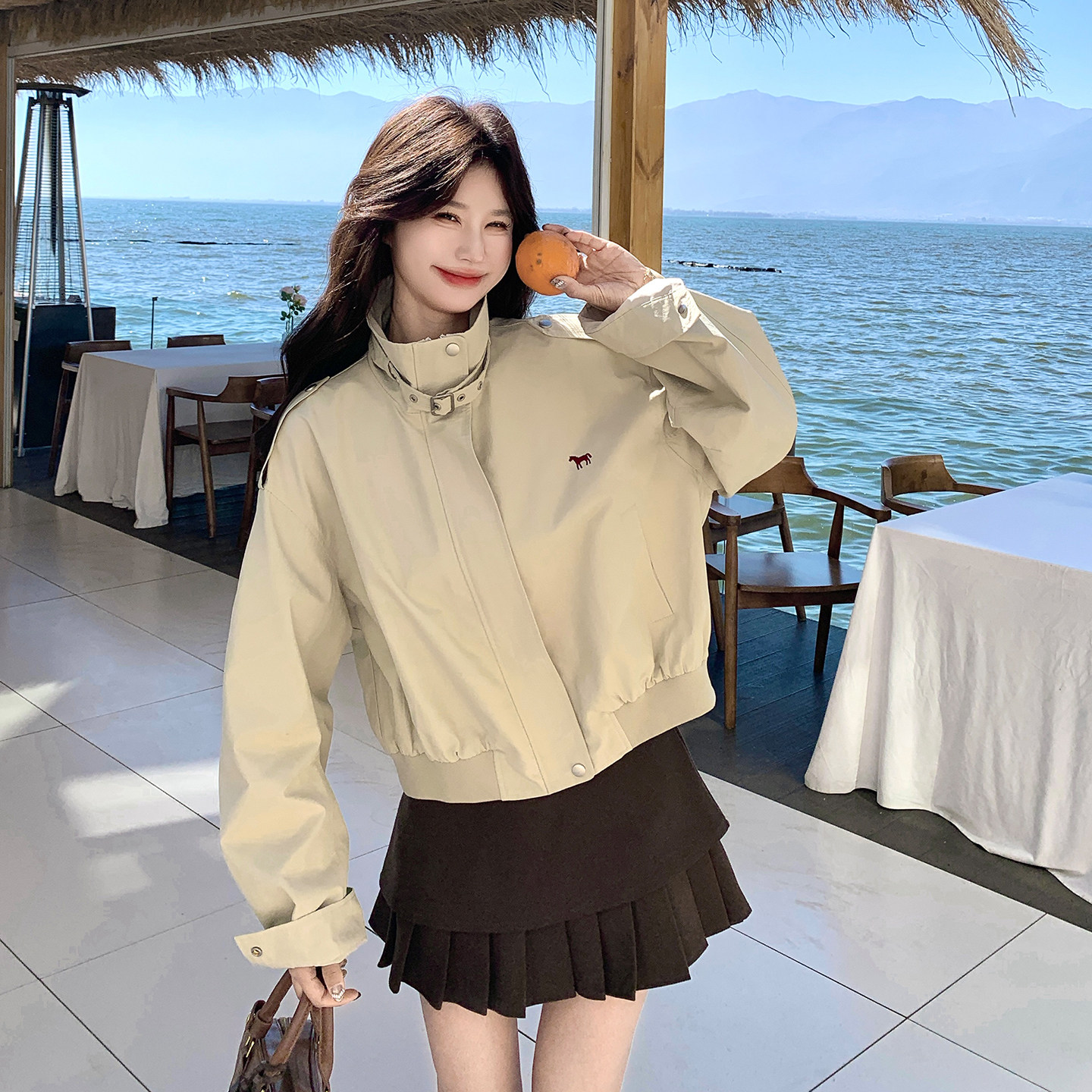 新品现货刺绣马标休闲洋气短外套2C139-925-P145-K238,女装短外套,2C139